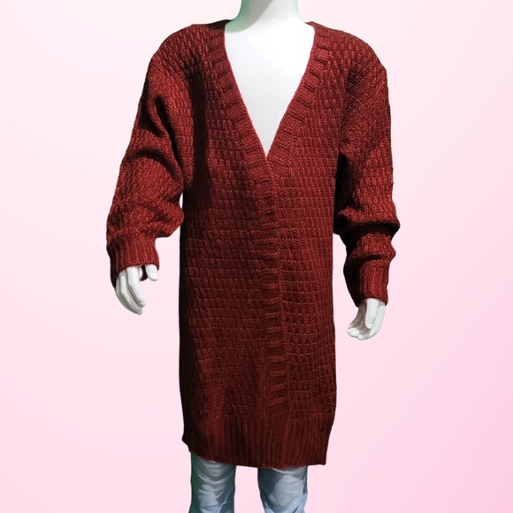 Girls Burgundy Cardigan - Picture 1 of 2